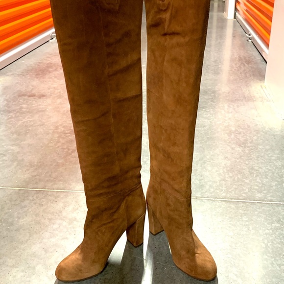 Nine West Shoes - Nine West Cognac Suede Over-the-Knee Boots